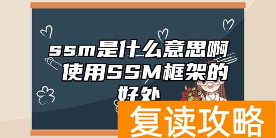 ssm是什么意思啊 使用SSM框架的好处